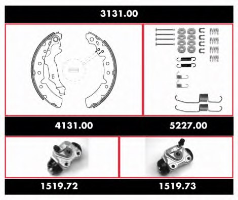 ROADHOUSE 3131.00 Brake Set, drum brakes